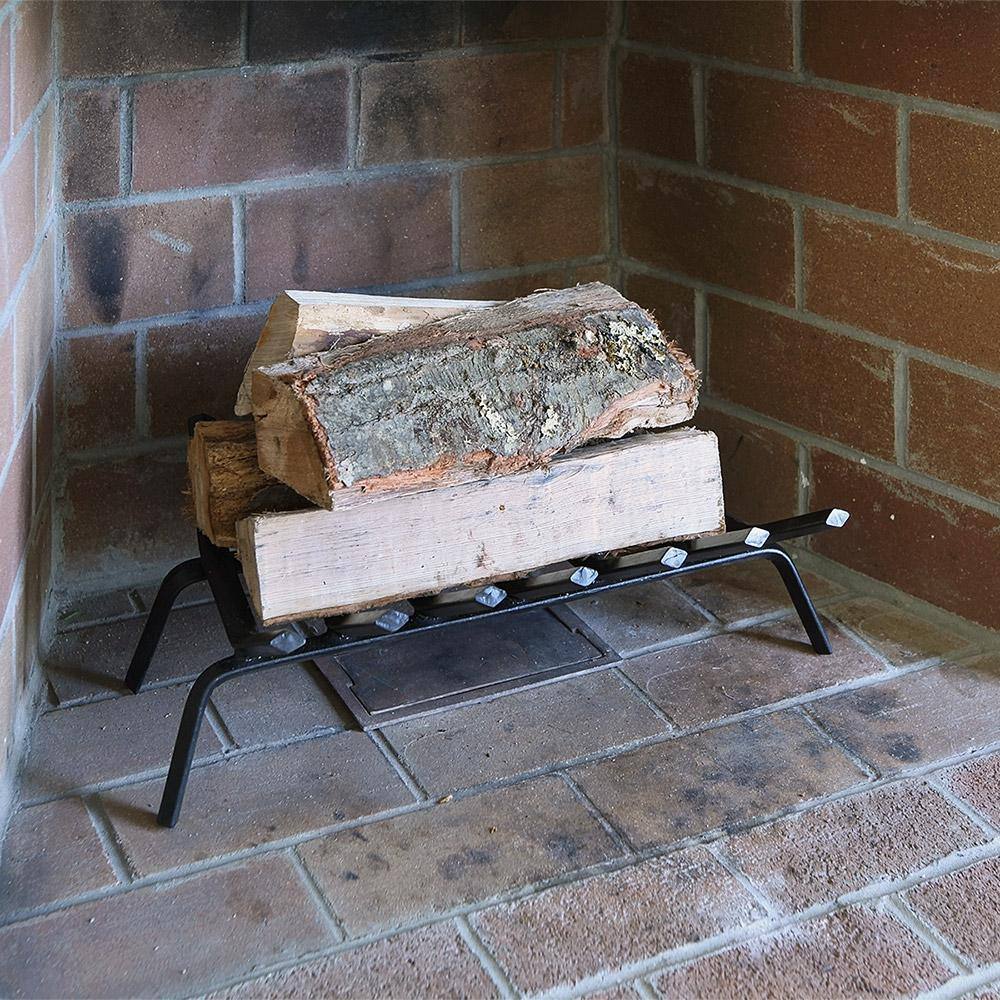24-Inch Black Steel Tapered Hearth Grate