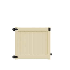 Bryce and Washington Series 5 ft. W x 4 ft. H Sand Vinyl Drive Fence Gate Kit