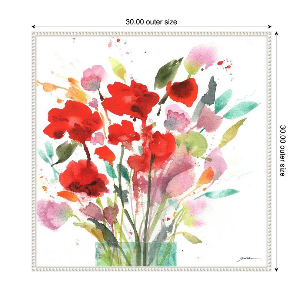Remembrance Abstract Floral Canvas Print with White Floater Frame