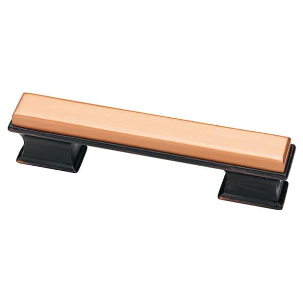 Liberty Luxe Square 3 or 3-3/4 in. (76 or 96mm) Center-to-Center Venetian Bronze and Soft Copper Dual Mount Drawer Pull