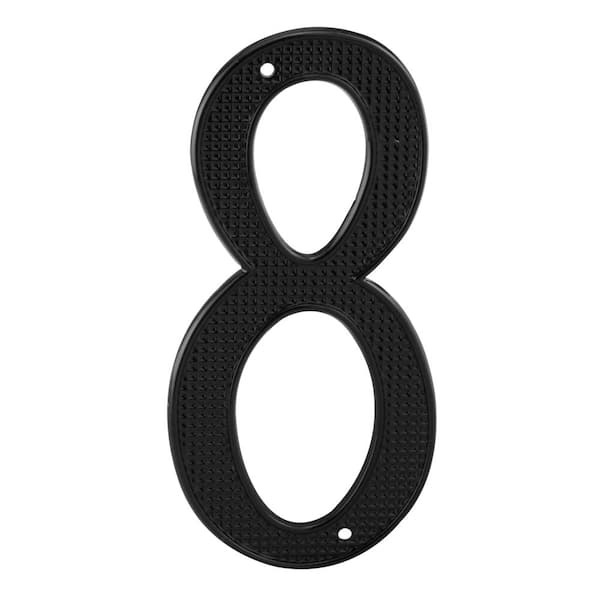 4 in. House Number 8, Diecast, Black Finish