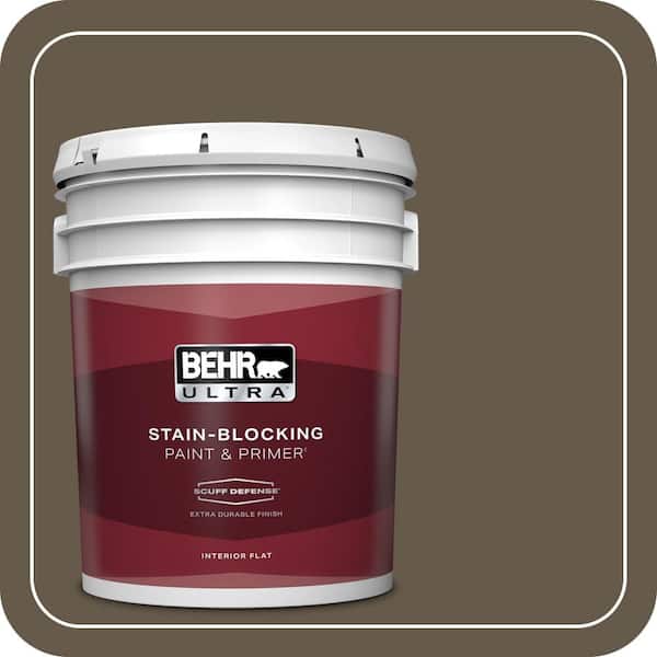 BEHR ULTRA 5 gal. #740D-7 Frontier Shadow Extra Durable Flat Interior Paint & Primer