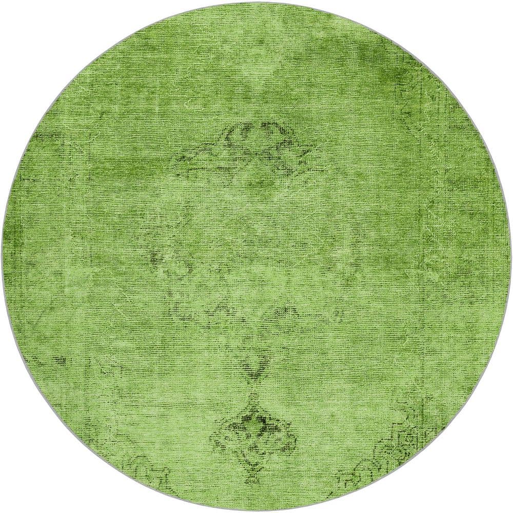Dream Shag Premium Machine Washable Abstract ADS658 Aloe 8 ft. x 8 ft. Round Rug price history on PriceWatchPro