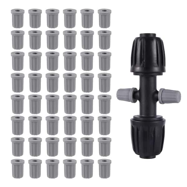60-Pack 1/4 Inch Barbed End Caps for Irrigation Tubing, Rubber Plugs, Leak-Resistant, Black