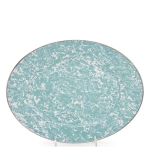 Sea Glass 12 in. x 16 in. Enamelware Oval Platter
