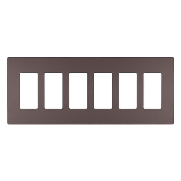 radiant 6-Gang 6-Decorator Rocker Screwless Wall Plate, Dark Bronze (1-Pack)