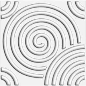 19.6 in. x 19.6 in. x 1 in. Off-White Plant Fiber Spiral Design Glue-On Wainscot Wall Panels (10-Pack)