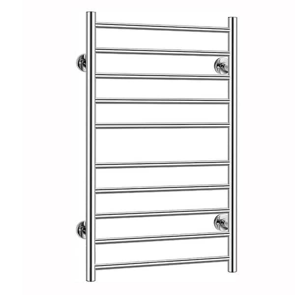 HBEZON 18.4 in. Wall Mounted Electric Heated Towel Bar in Sliver