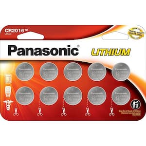 CR2016 Lithium Coin Cell Batteries (10-Pack)