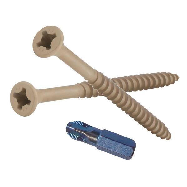 Phillips II Plus #9 3 in. Phillips-Square Flat-Head Wood Deck Screws (25 lb.-Pack)