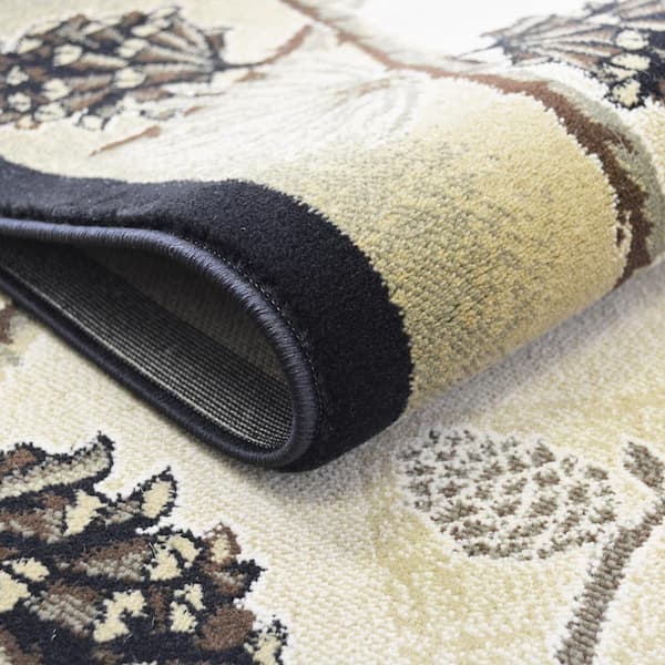 Lodge King Pine Bluff Beige 5 ft. x 8 ft. Area Rug