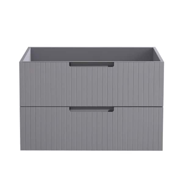 Adrinfly 29 in. Wall Mounted Floating Bath Vanity Cabinet Without Top with Storage Drawer, Durable MDF for Bathroom in Gray