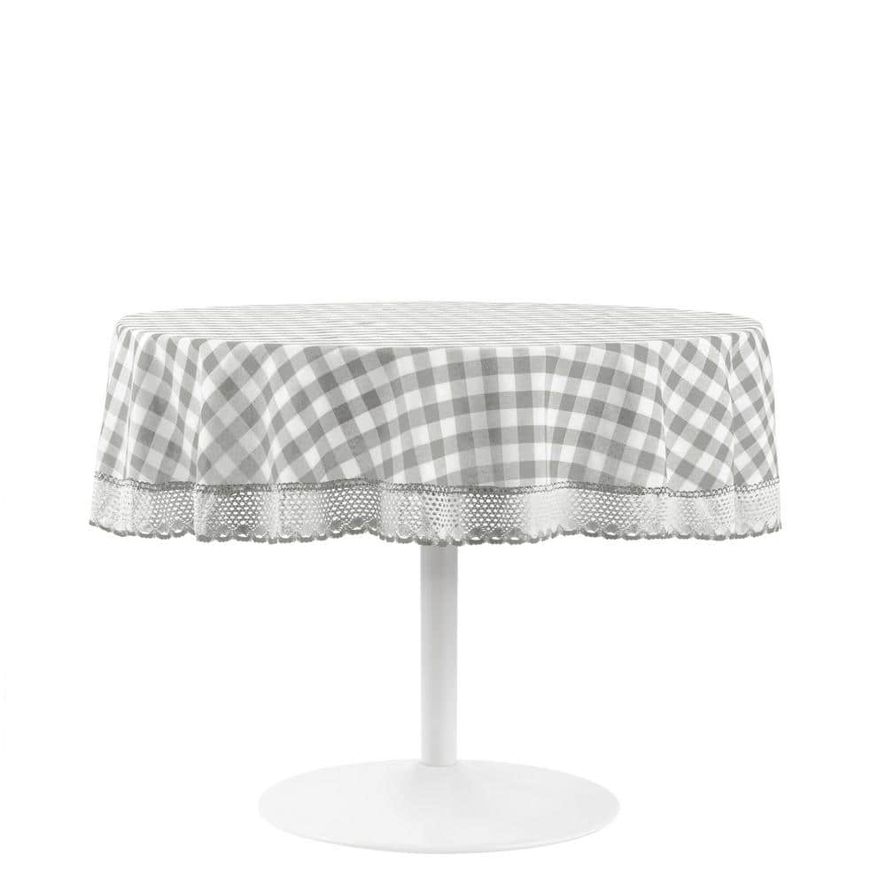 ACHIM Buffalo Check 70 in. W x 70 in. L Grey Checkered Polyester/Cotton ...