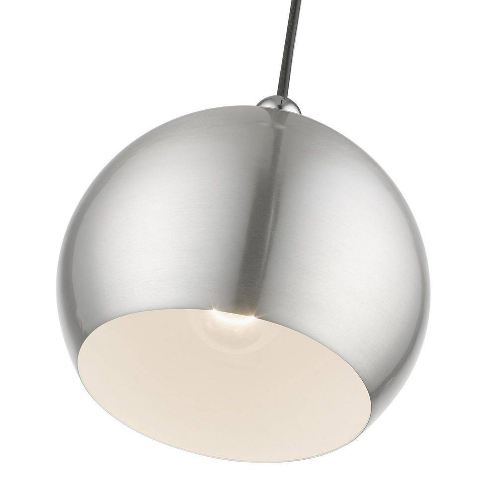Stockton 8" Mini Globe Pendant Light in Brushed Nickel & Polished Chrome