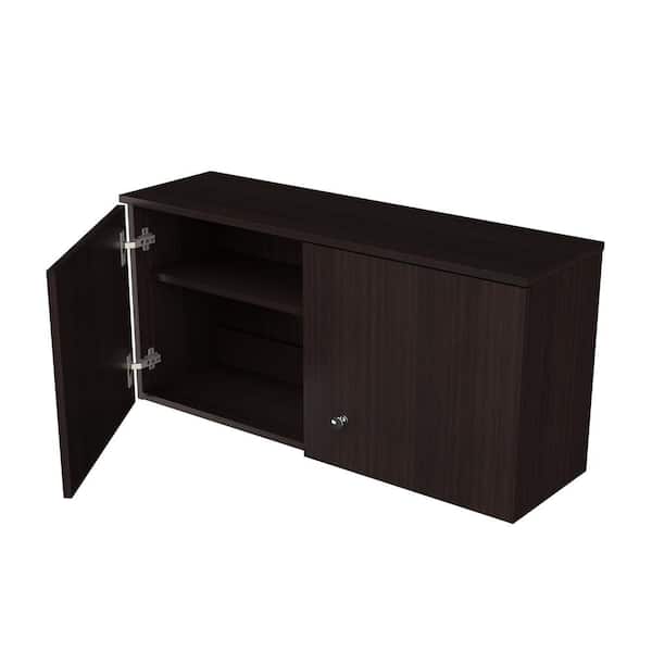 36.02 in. W x 10.63 in. D x 17.32 in. H Ready to Assemble Wood Wall-Mounted Storage Cabinet in Espresso