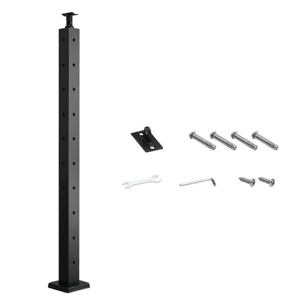 36 x 2 x 2 in. Cable Railing Post, Stainless Steel, Cable for Cable Railing System, Black, 1-Pack