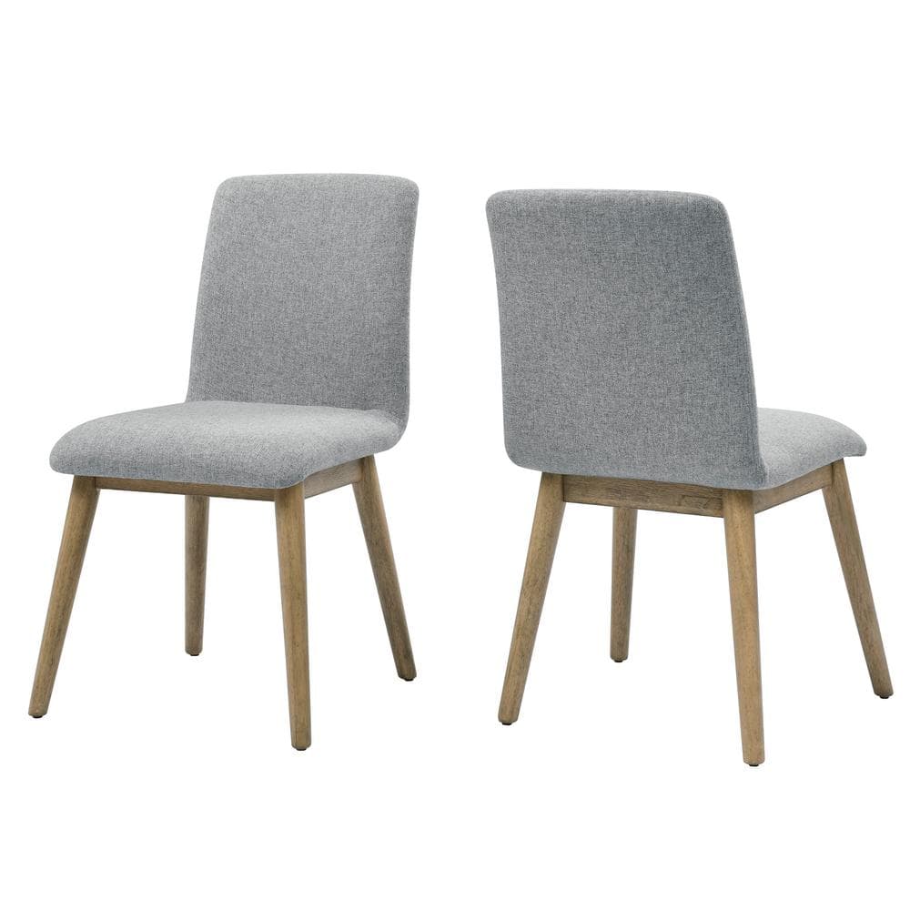Vida Gray Upholstered Side Chair with Solid Wood Legs