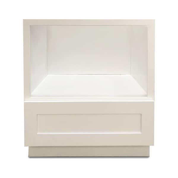 Krosswood Doors White Plywood Shaker Stock Ready to Assemble Microwave Base Kitchen Cabinet 30 in. W x 24 in. D x 34.5 in. H