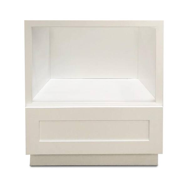 Krosswood Doors White Plywood Shaker Stock Ready To Assemble Microwave Base Kitchen Cabinet 33 0613