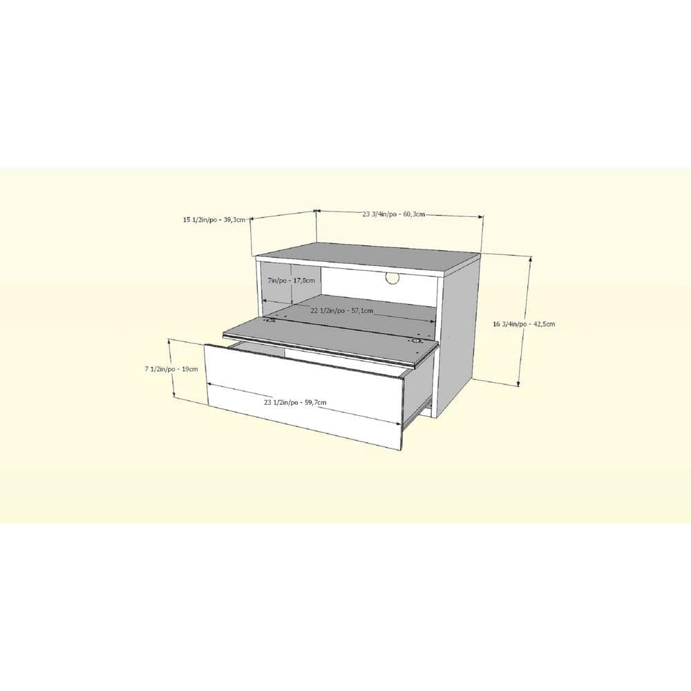 Sleek Modern Black Nightstand with Charging Station and Storage Drawer