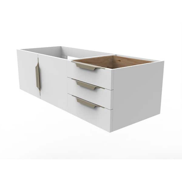 Alpine 47.75 in. W x 18.75 in. D x 14.25 in. H Bath Vanity Cabinet without Top in Matte White with Gold Trim
