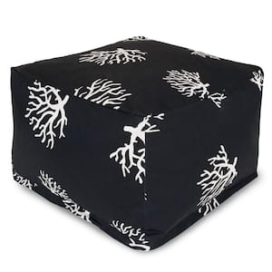 Black Coral Indoor/Outdoor Ottoman Cushion