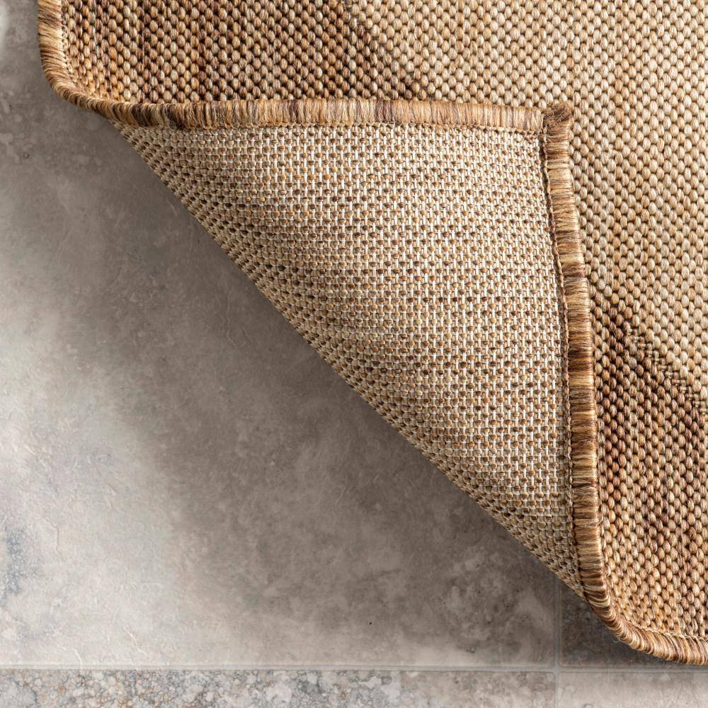 Beige Rectangular Stain-Resistant Synthetic Area Rug, 5x8 Feet