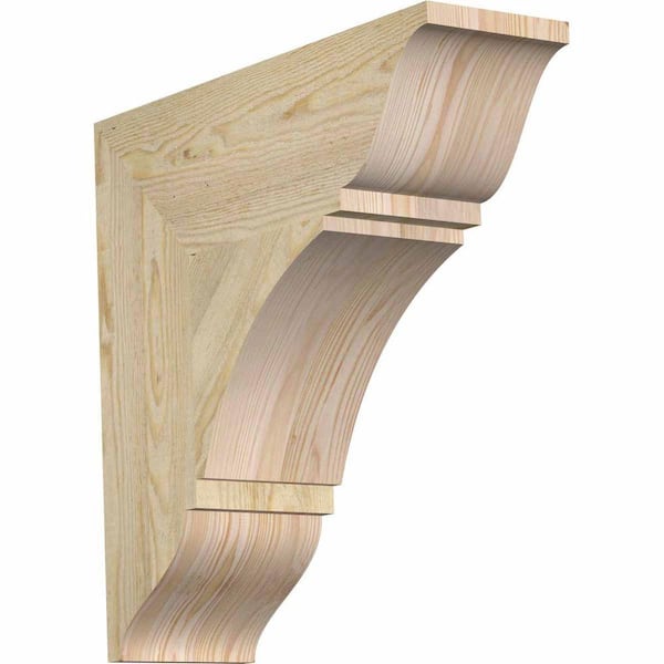 Ekena Millwork 6 in. x 20 in. x 20 in. Douglas Fir Thorton Traditional Rough Sawn Bracket