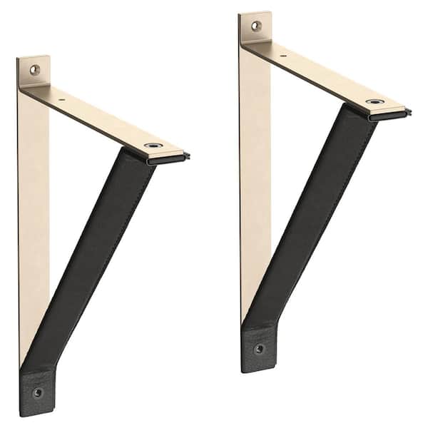2-Pack 8.28 in. Black and Nickel Decorative Shelf Bracket