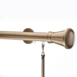 Tekno 25 - 120 in. Non-Adjustable 1-1/8 in. Single Traverse Window Curtain Rod Set in Champagne with Durand Finial