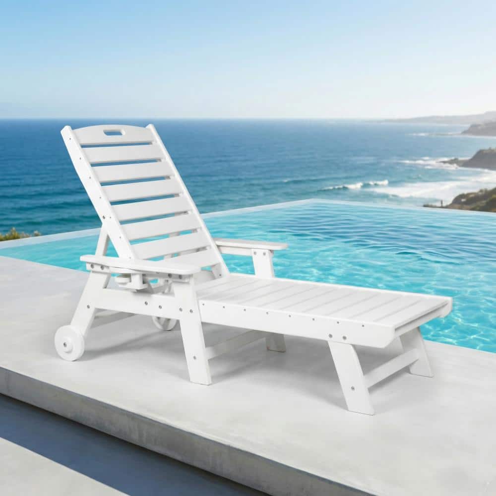 White HDPE Outdoor Lounge Chair in White for Patio, Garden, Backyard price history on PriceWatchPro