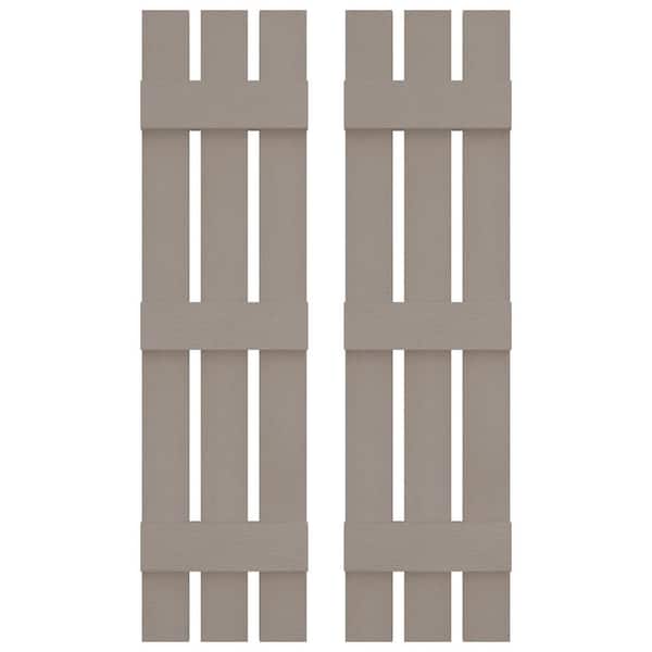 Builders Edge 12 in. W x 71 in. H Vinyl Exterior Spaced Board and Batten Shutters Pair in Clay