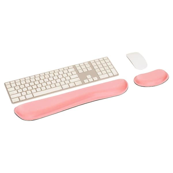 3 in. W Rectangle Pink Memory Foam Ergonomic Keyboard and Mouse Wrist Rest Set