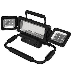 Multi-Directional LED Work Light with 120-Volt Outlets and USB Charging (2500 Lumens)