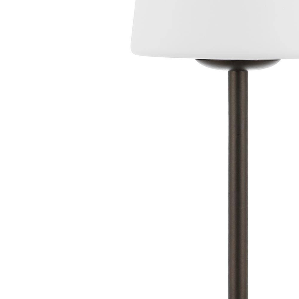 12.75" Oil Rubbed Bronze Cordless LED Table Lamp with Frosted Glass Shade