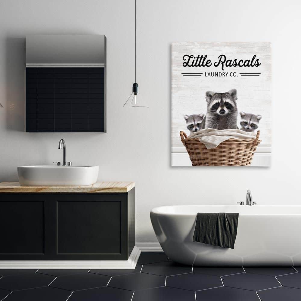 Little Rascals Laundry Raccoons by Lettered and Lined Unframed Typography Graphic Art Print 48 in. x 36 in. price history on PriceWatchPro