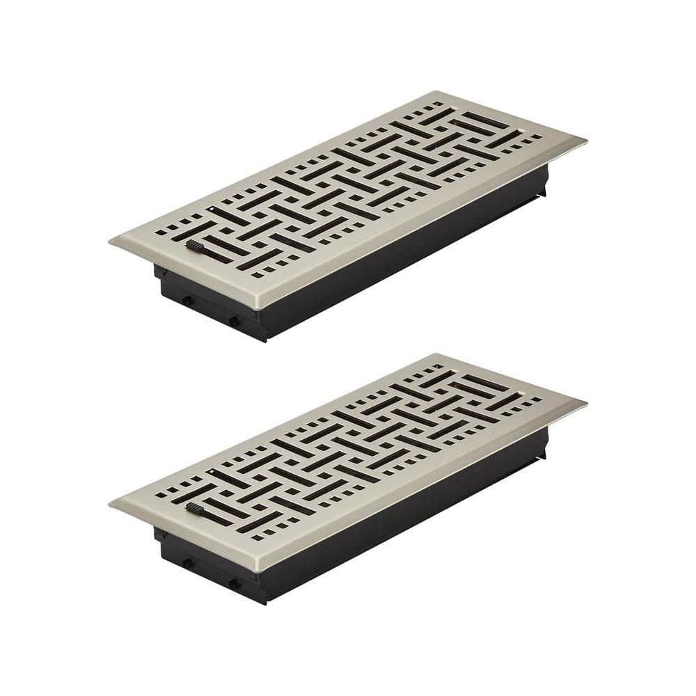 4 in. x 10 in. Floor Registers, 2-Pack Vent Grilles, HVAC Heavy-Duty Walkable Iron Floor Vents, Adjustable Deflector price history on PriceWatchPro