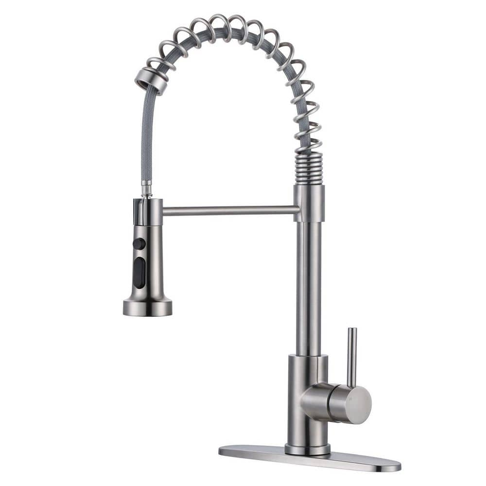 ARCORA Single Handle Pull Down Sprayer Kitchen Faucet, Stainless Steel ...