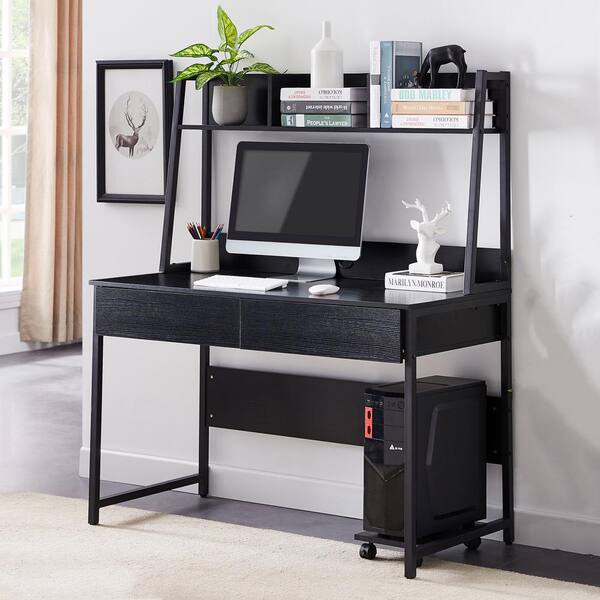 desktop computer desk with hutch