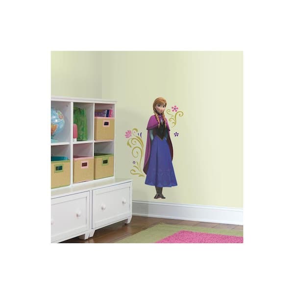 RoomMates 5 in. x 19 in. Frozen's Anna with Cape Giant 10-Piece Peel and Stick Wall Decal