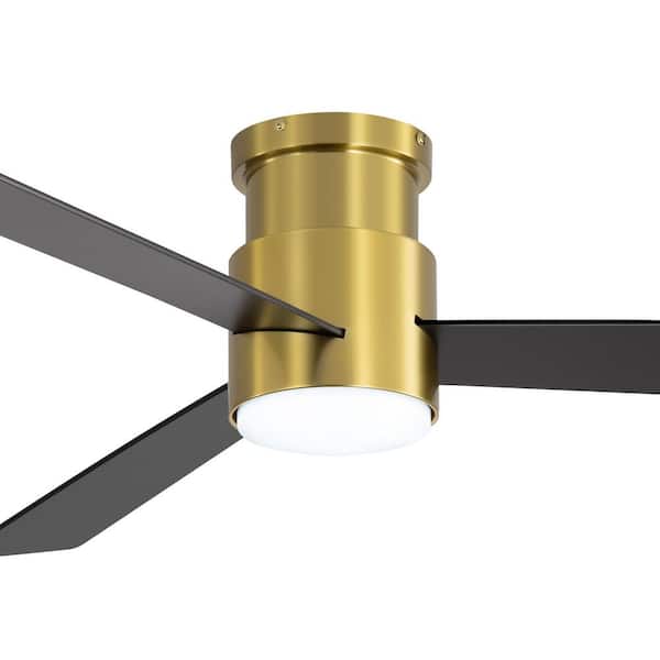 Gerry 52 in. Flush Mount Ceiling Fan with DC Motor, 3 Plywood Blades, 3-Color Light, 6-Speed Remote Control with Timer