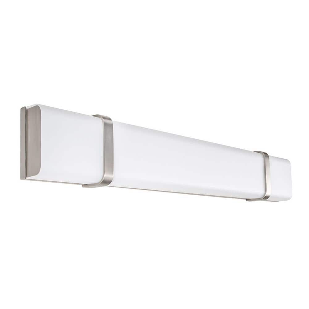 WAC Lighting Link 37 in. 3000K Brushed Nickel ENERGY STAR LED Vanity Light  Bar and Wall Sconce WS-180337-30-BN The Home Depot