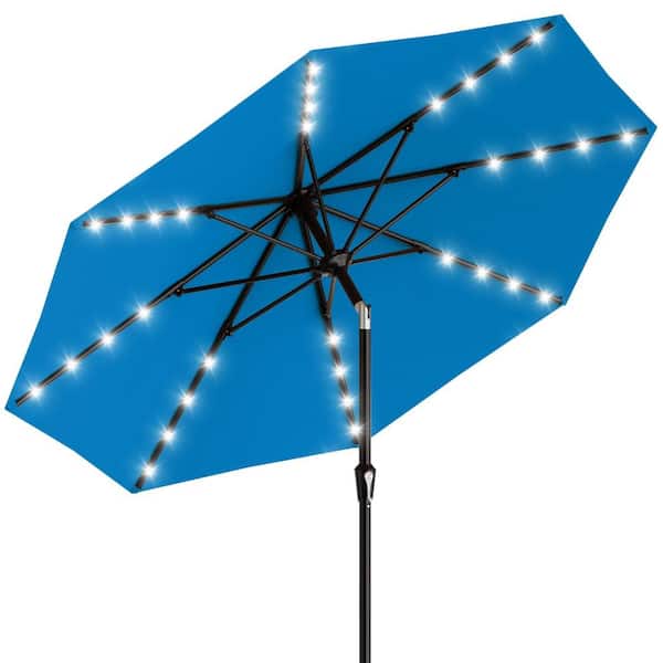 9 royal blue patio umbrella 9ft Market 8 Rib Replacement Canopy Easy to use crank 9 ft. Metal Patio Umbrella