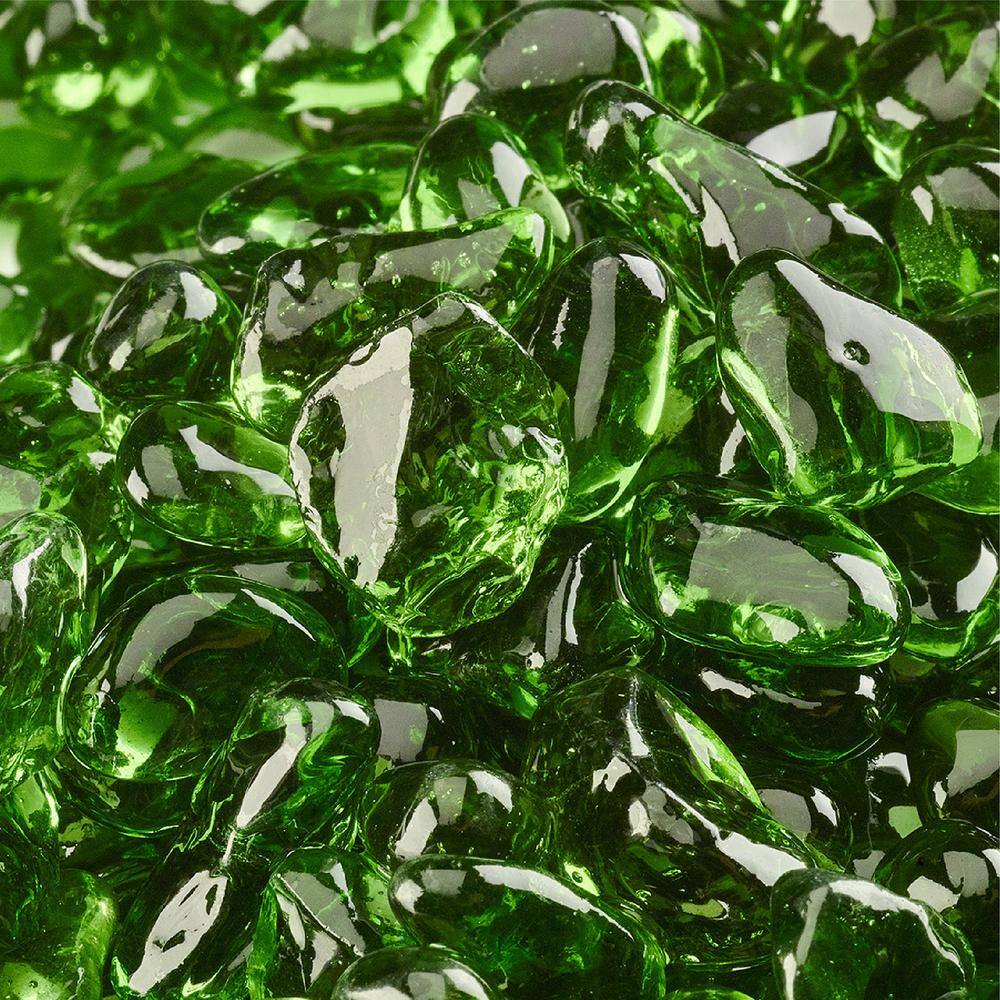 Pine Mountain Green Decorative Fire Glass Dots, 10 lbs