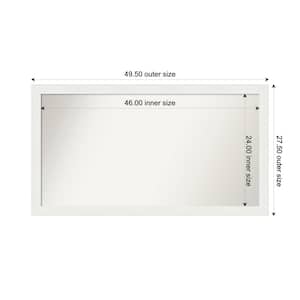 Vanity White Narrow 49.5 in. x 27.5 in. Custom Non-Beveled Recycled Polystyrene Framed Bathroom Vanity Wall Mirror