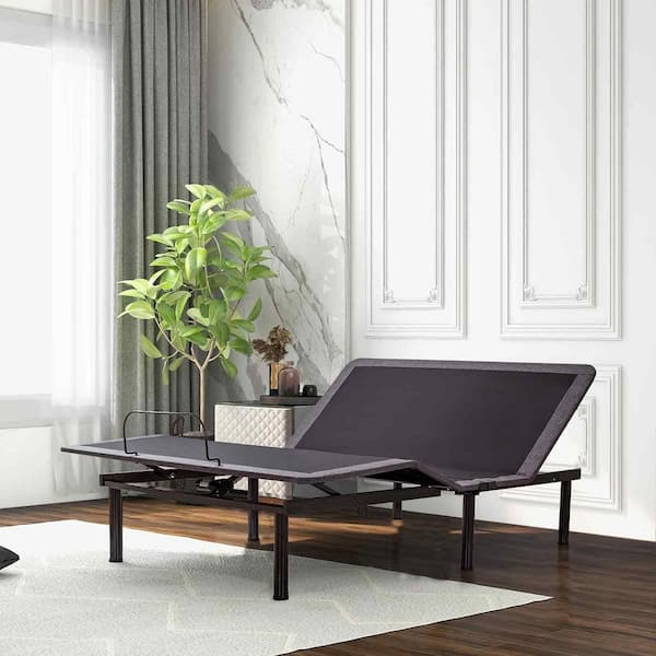 WONDER COMFORT Luxury Black Queen Electric Adjustable Bed Frame with Wireless Remote, Adjustable Leg Height, Head and Foot Incline