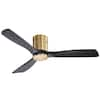 Sofucor 52 in. Indoor/Outdoor 6-Speed Ceiling Fan in Gold with Remote Control KYL52143BGYH