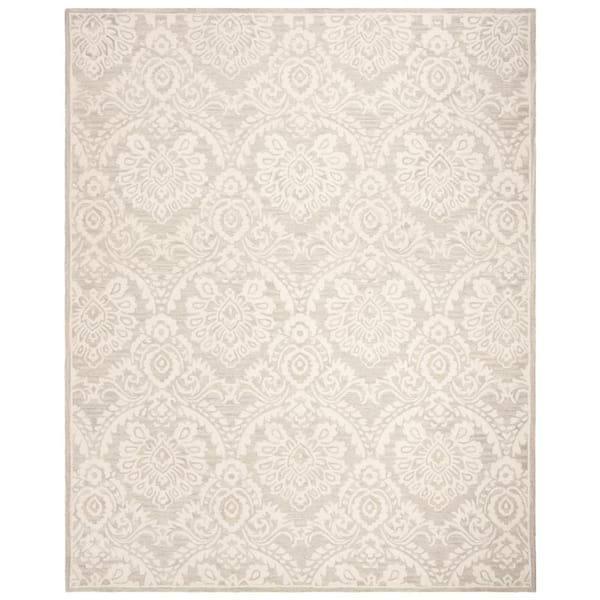 SAFAVIEH Blossom Silver/Ivory 8 ft. x 10 ft. Area Rug BLM106G-8