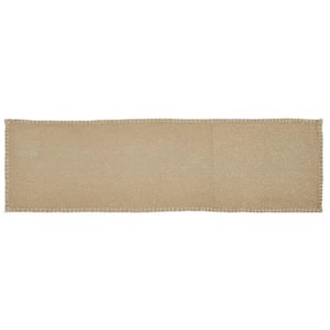 Nowell 13 in. W x 48 in. L Tan Silver Christmas Solid Cotton Table Runner