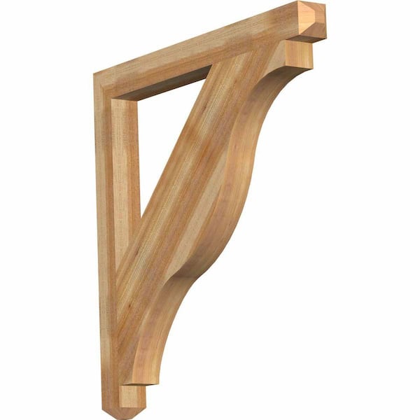 Ekena Millwork 4 in. x 44 in. x 44 in. Western Red Cedar Funston Craftsman Rough Sawn Bracket